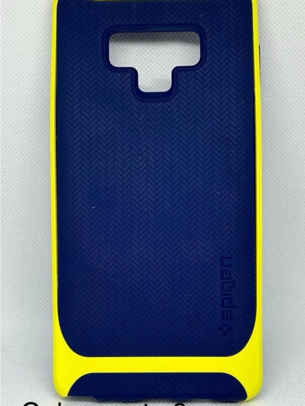 Galaxy note 9 phone case Spigen Dual-Layer Navy Blue and Yellow Phone Case